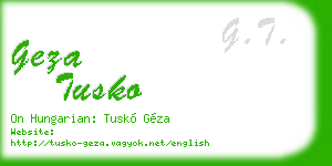 geza tusko business card